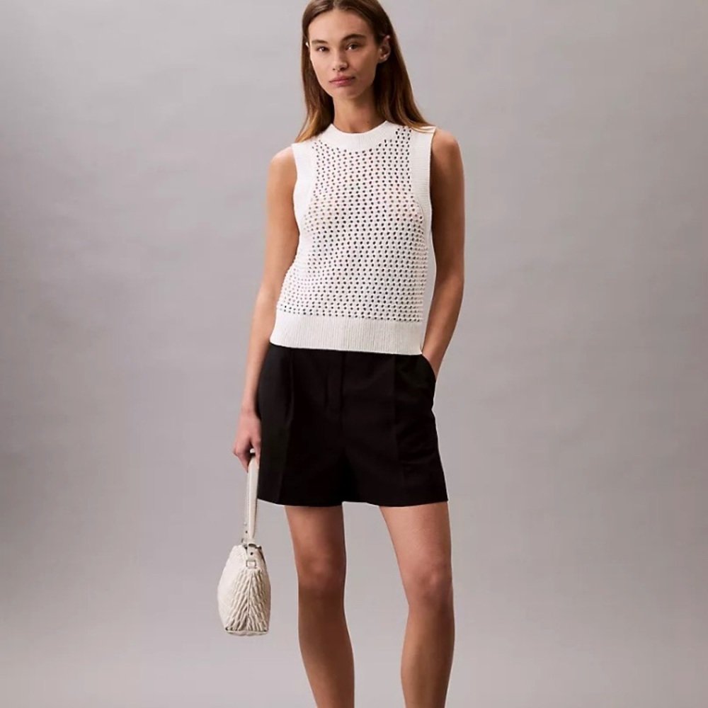 CALVIN KLEIN Open-Weave Tank Top (Size S) NWT